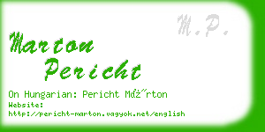 marton pericht business card